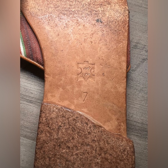 Charlotte Moss Vero Cuoio Women's Flat Sandals Genuine Leather Sole,SZ 7,Vintage - Picture 5 of 5